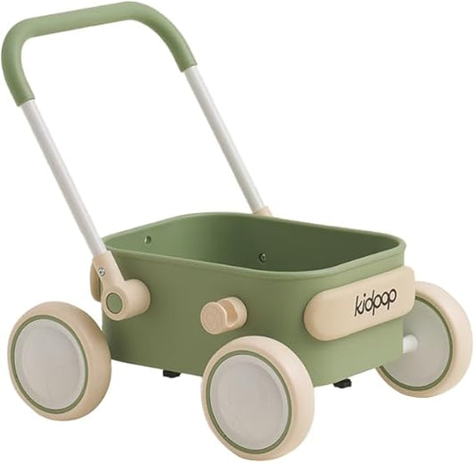 Baby Push Walker with Wheels Toddler Wagon for First Learner Baby Toys 6-12 Months, 1 Year Old Birthday Gifts, Indoors and Outdoors (Green)