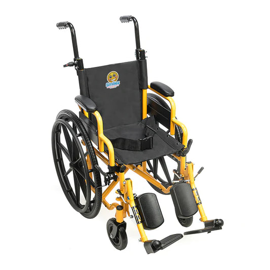 Smilez Pediatric Wheelchair Fun Lightweight Kids Wheelchair with Cushion Seat and Anti-Tippers